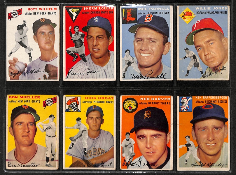 Lot Of 72 1954 Topps Baseball Cards w. Warren Spahn